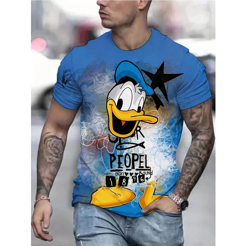 Donald Duck T-shirt Disney men women Short Sleeve casual style 3D print t shirt Summer Streetwear Tee Tops Cartoon