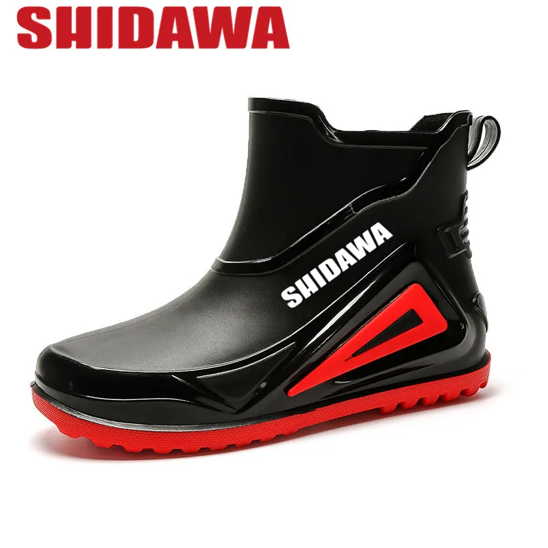 SHIDAWA Summer Men Waterproof Outdoor Fishing Water Rubber Wading Shoes Wear-resistant Rain Boots Non-slip Hiking Camping Shoes