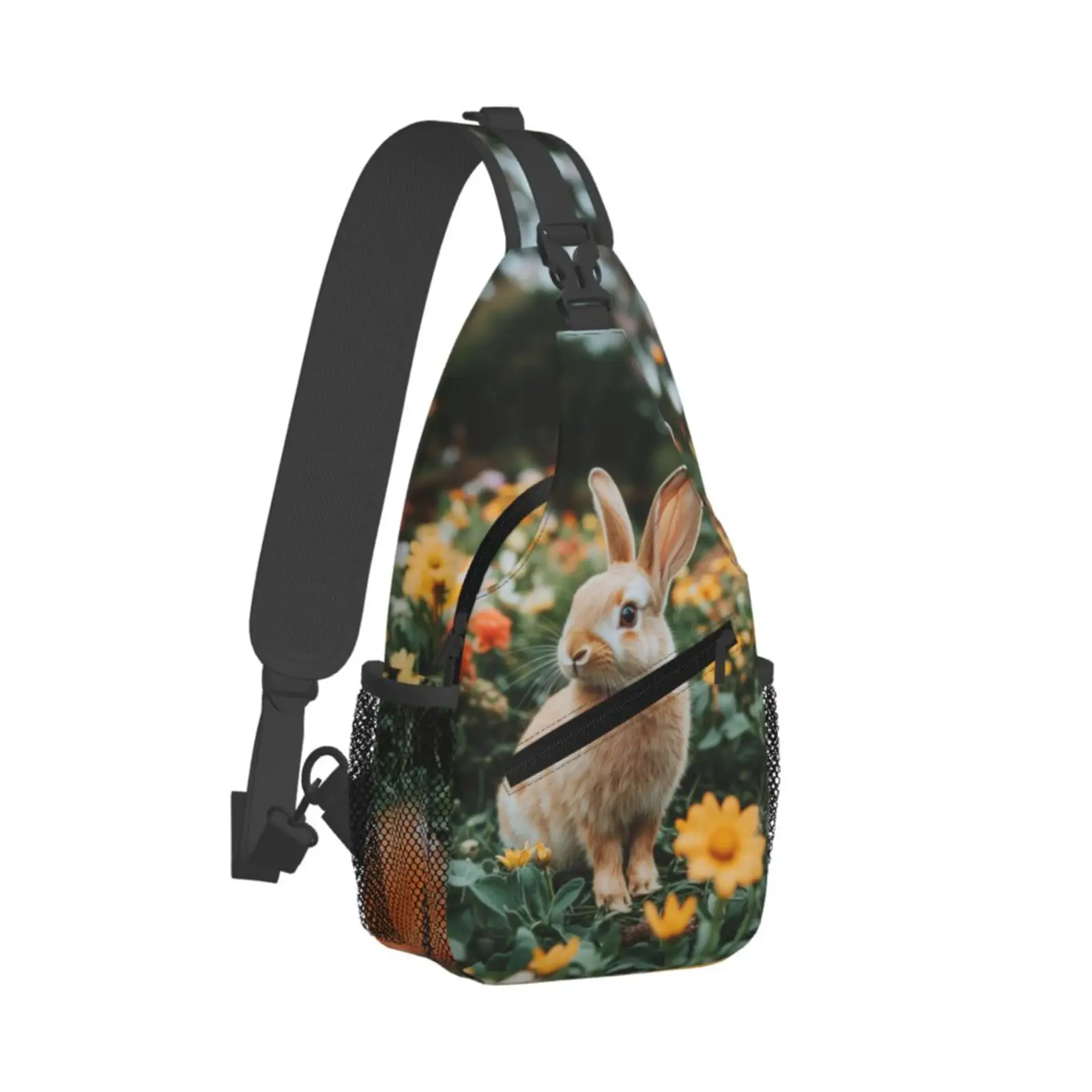 Bunny Printing Men Crossbody Bag Large Chest Bag,Travel Hiking Sports Running,Personalized Gifts for Birthday Hand Bags