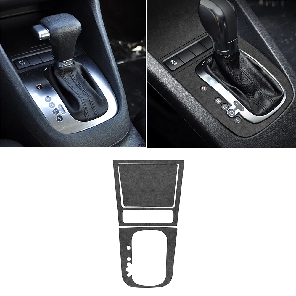 Center Console Gear Shift Decorate Sticker Cover Trim for Golf 6 gti R MK6 2008-2012 for Scirocco 2009-2016 Car Accessory Suede