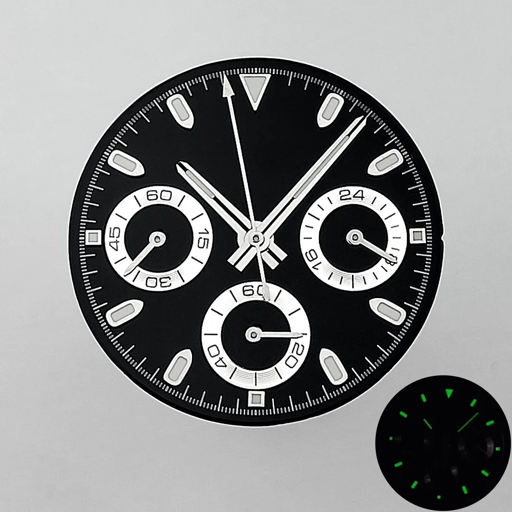 29mm dial pointer combination set C3 green luminous fit VK63 movement black white blue green rose gold watch parts accessories