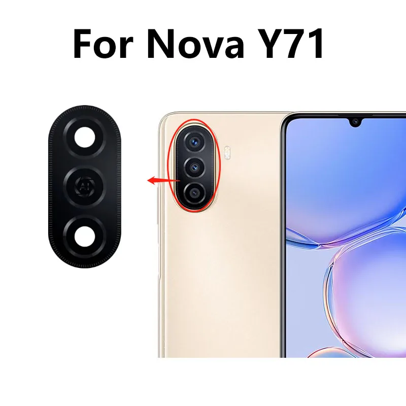 

For Huawei Nova Y71 Back Camera Glass Rear Camera Lens Glass Cover With Adhesive Sticker Replacement Repair Parts