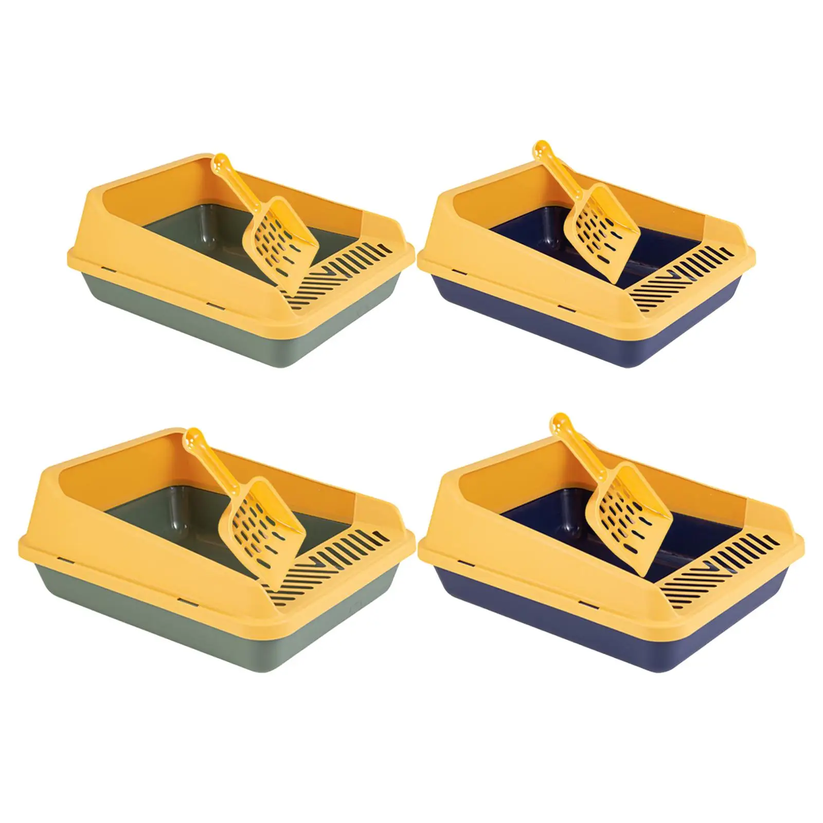 Litter Tray Durable Kitten Potty Toilet High Sided Cat Litter Box