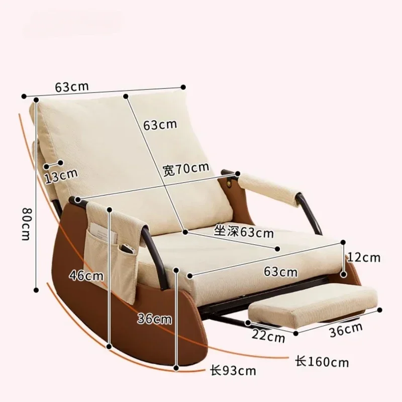 작은 아파트 느긋한 소파, 거실에 편안한 흔들 의자, 발코니 침실에 낮잠 의자, 가정용 가구