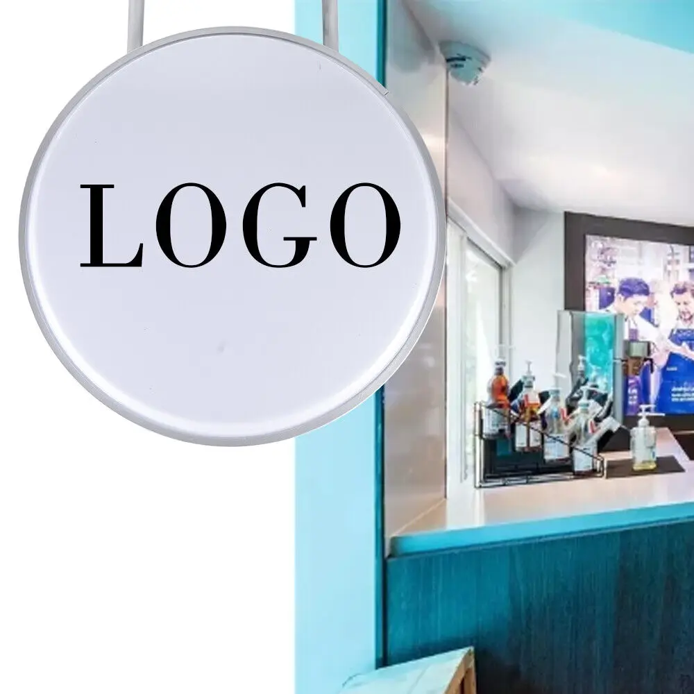 60CM LED bifacciale Lightbox rotondo bifacciale illuminato cartello pubblicitario lampada da esterno segno luminoso