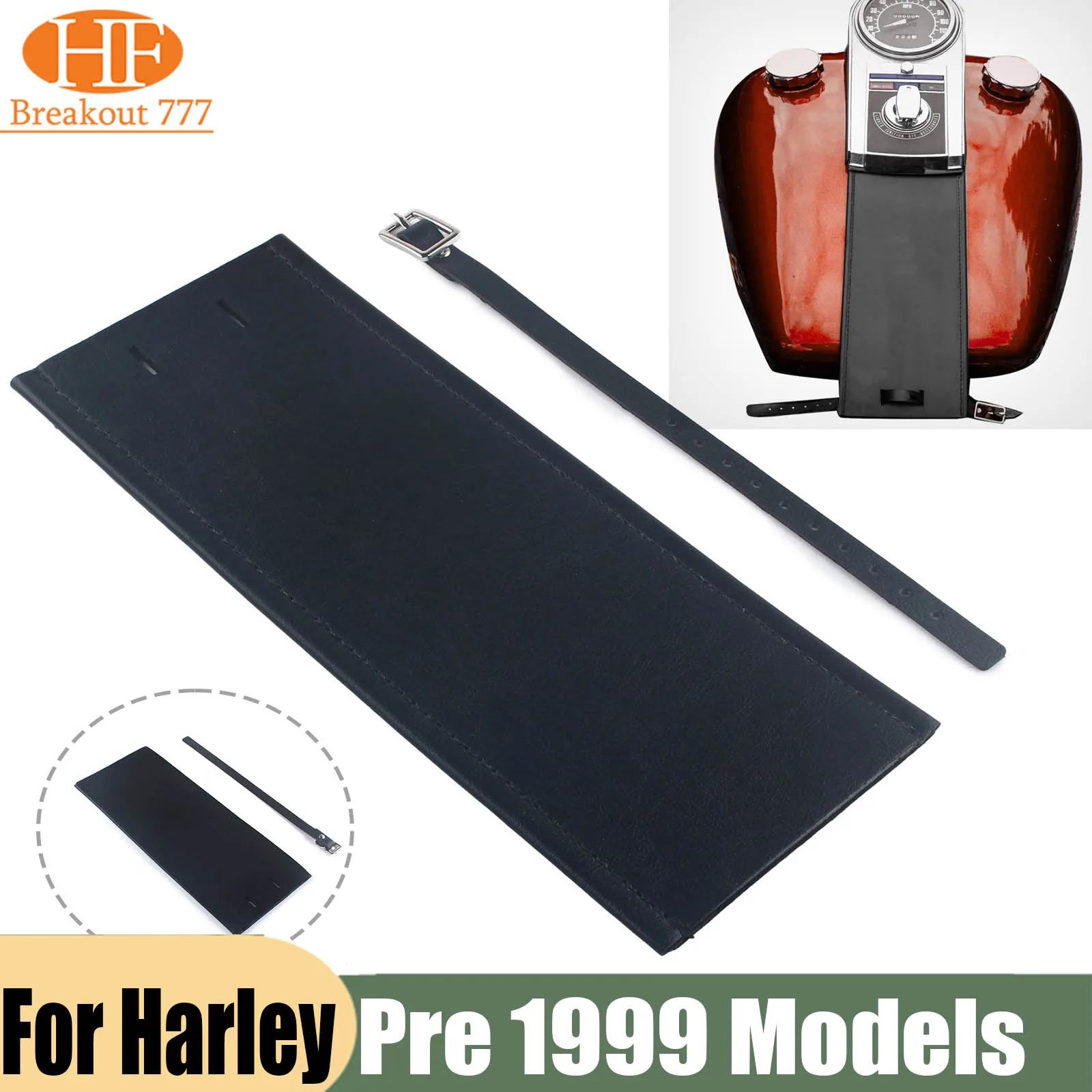 For Harley Pre 1999 Models with Split Tank & Square Bottom Dashs Motorcycle Gas Tank Pad Panel Bib