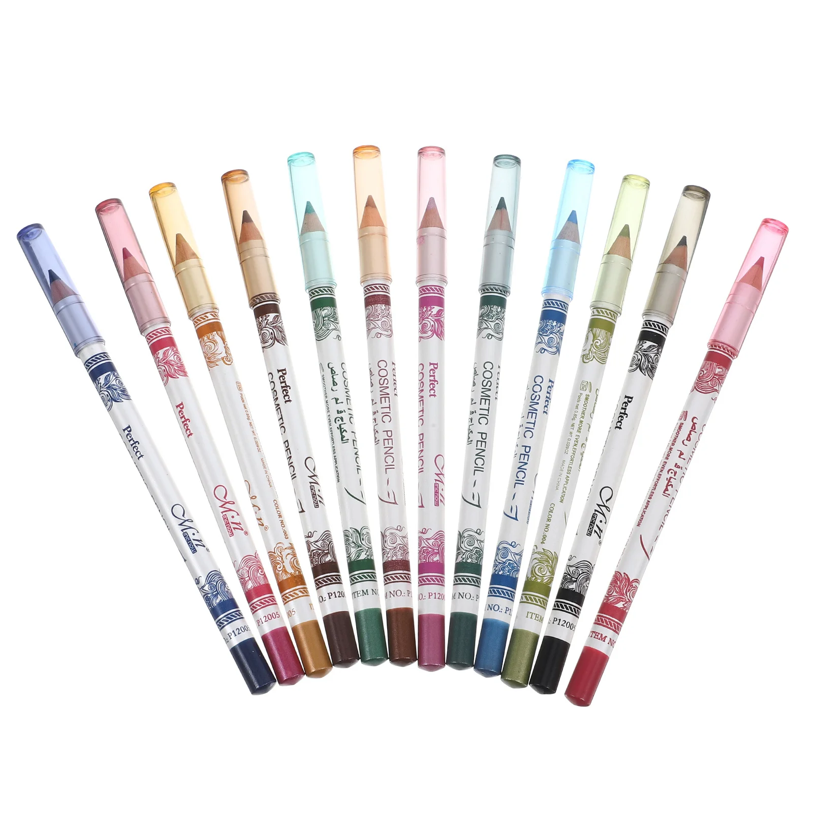 

12pcs 12-Color Eyeshadow Pencil Set Waterproof Oilproof Smudge Proof Quick Drying Lightweight Anti Slip Grip For Women Girls