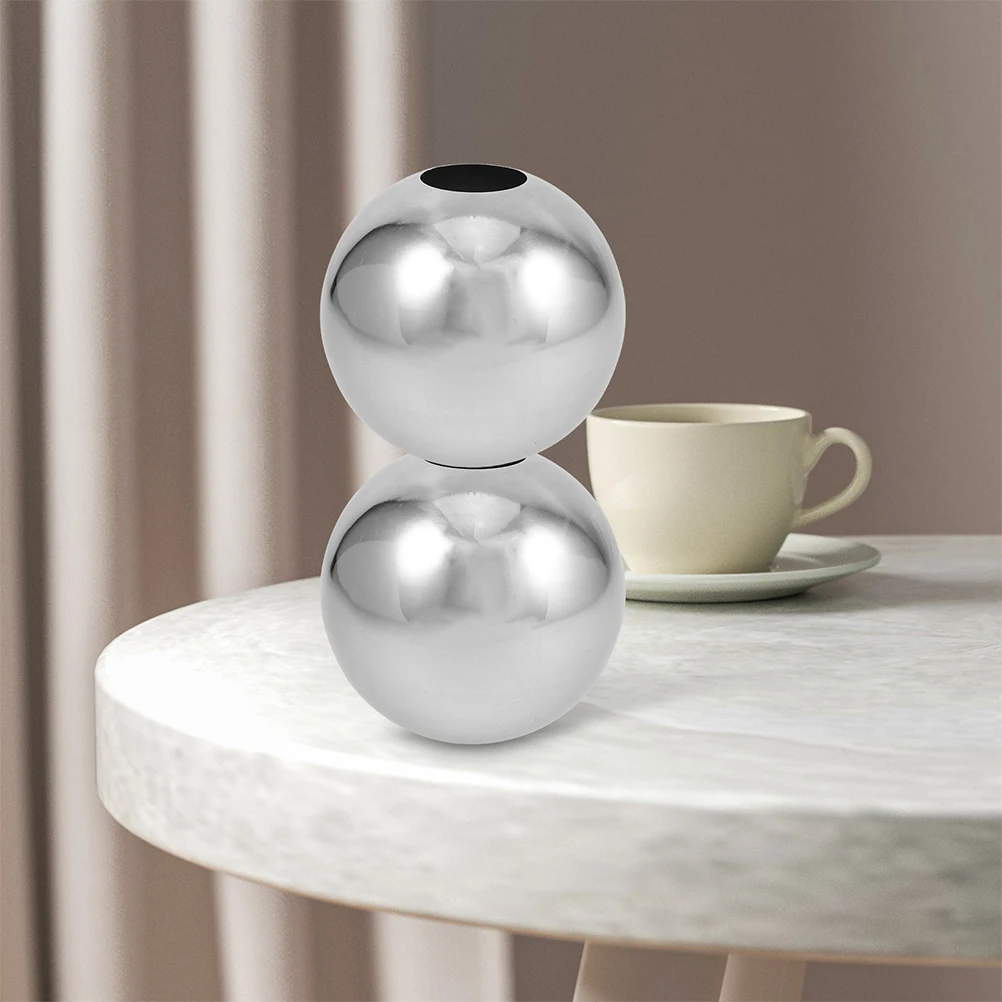 

2pcs Decorative Garden Spheres Reflective Balls Stainless Steel Hollow Ornament for Outdoor Holiday Decoration Floating Pond