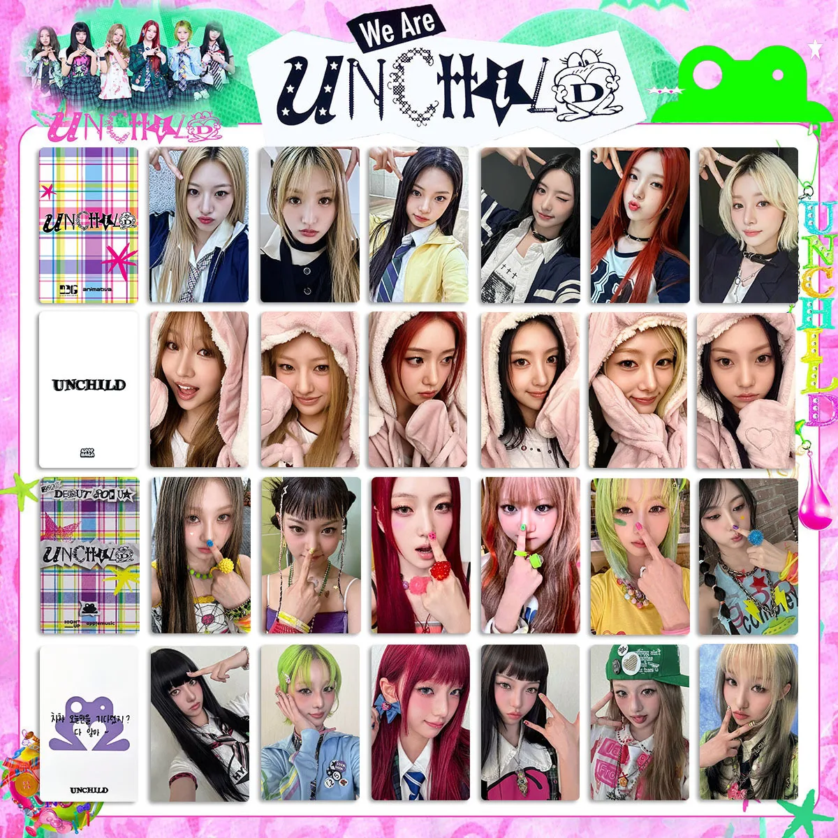 K-pop 6pcs/set UNCHILD New Album Full Set Showcase Postcard Collector's Edition Special Edition Yeeun Heikie Haeun Photo Cards