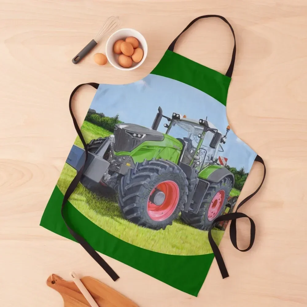 

Green Tractor in Field (green background) Apron Kitchen Women carpenter Men'ss Kitchen Chef Apron