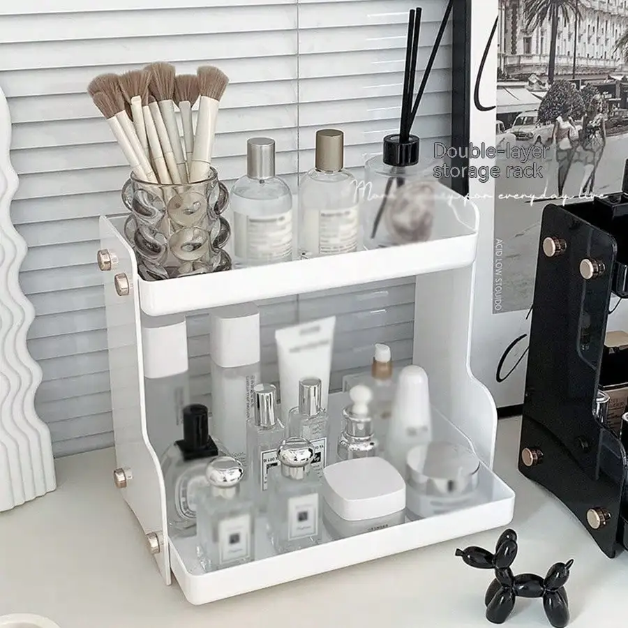 Bathroom Storage Rack Bedroom Dressing Table Cosmetics Corner Rack Desktop Items Large Capacity Storage Rack Household Organizer