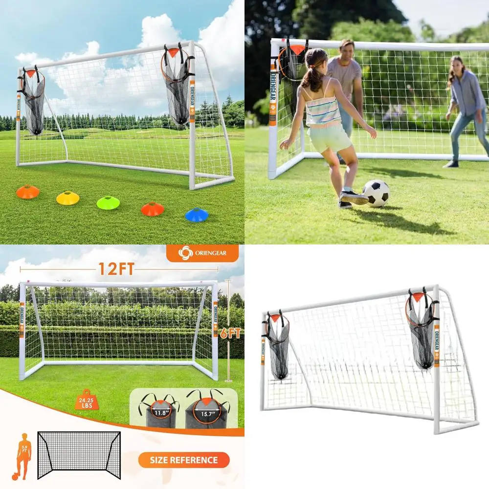 

Portable Soccer Goals for Backyard Play, Suitable for Kids and Adults, with Training Discs and Carry Bag