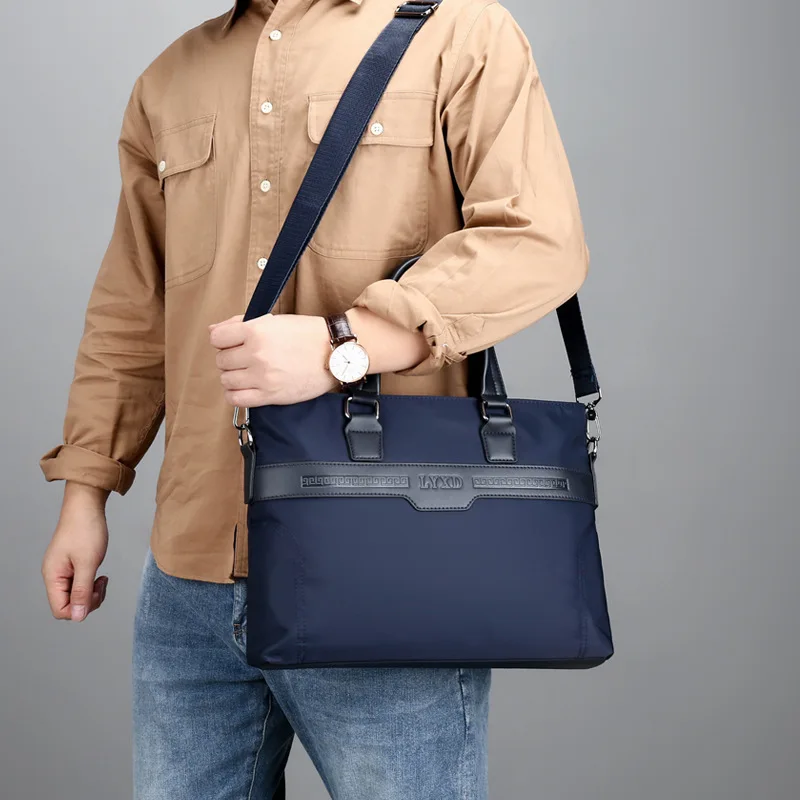 Wear-resistant waterproof Oxford cloth men's briefcase large capacity shoulder crossbody bag business documents computer bag