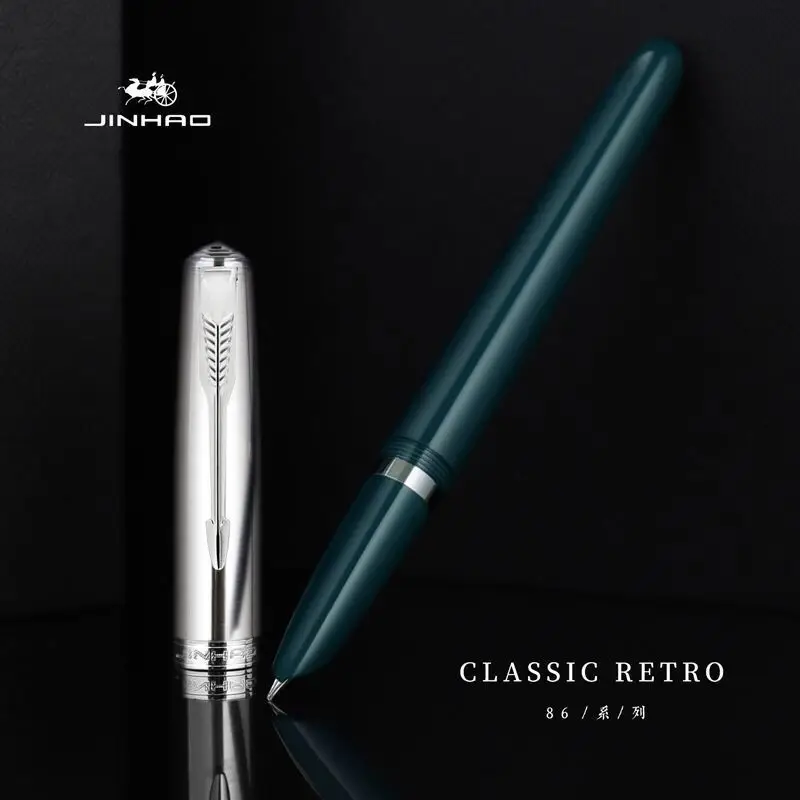 JinHao Fountain Pen 86 Rotating Pen Cap Ancient Style Pens High Appearance Back To School Gift Business Practice Calligraphy Pen