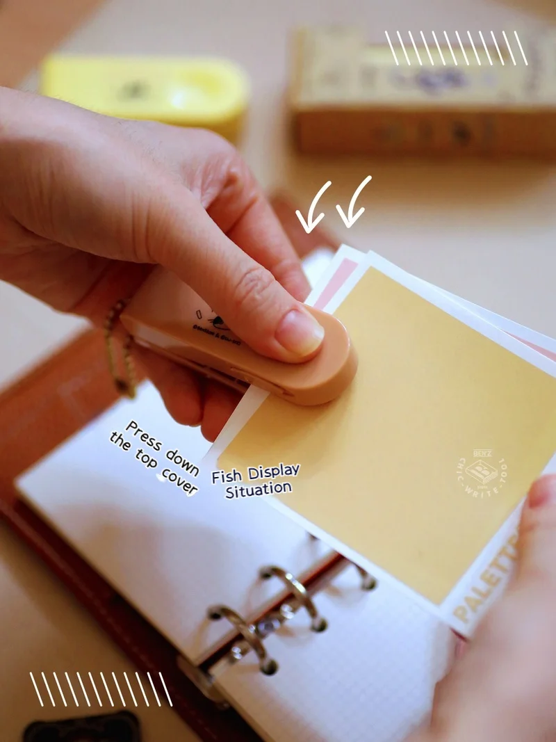 Mini Cute Protable Keychain-Style Staplers Retro Portable Small Binding Device Hanging Decoration Notebook Office Supplies