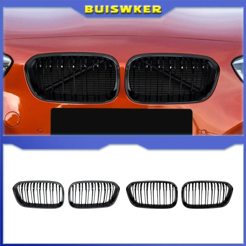 Car Front Bumper Kidney Grill Double Slat Racing Sport Grille For BMW F20 F21 LCI 120i 125i 1Series 2015-2018 Car Accessories