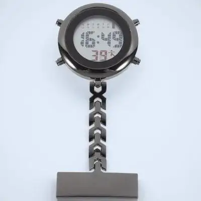 

Unisex Electronic Digital Lapel Pin Watch Nurse Badge Portable Waterproof Alloy Women Men Gift Device Decor