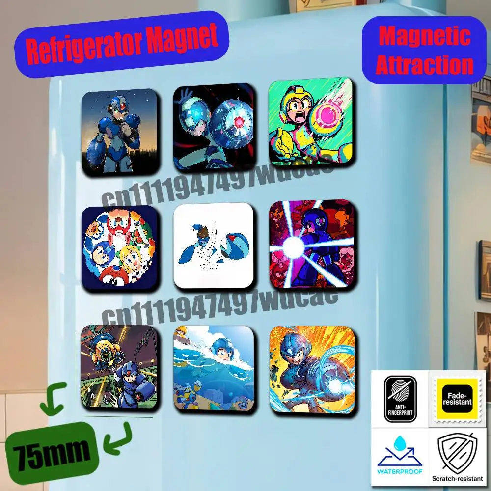 For Game M-Megaman R-Rockman Refrigerator Magnets Metal Cabinet Custom Fridge Freezer Magnetic Cards Cover