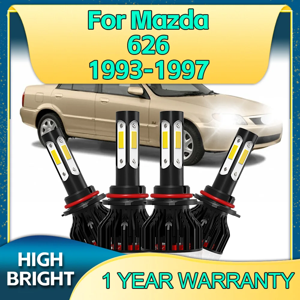 

2/4Pcs LED Headlights COB 9005 9006 Car Bulbs 30000Lm 4Side Chip 6000K High Bright For Mazda 626 1993 1994 1995 1996 1997