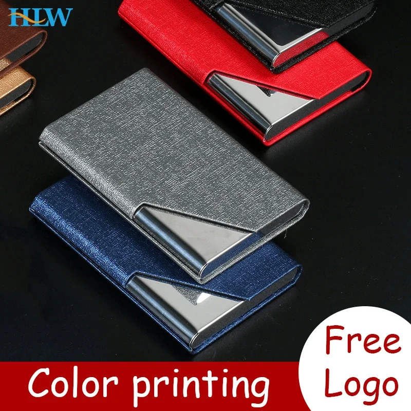 

Laser Engraved LOGO Luxury Wallet PU Leather Business ID Credit Card Holder For Women Men Fashion Brand Metal Aluminum Card Case