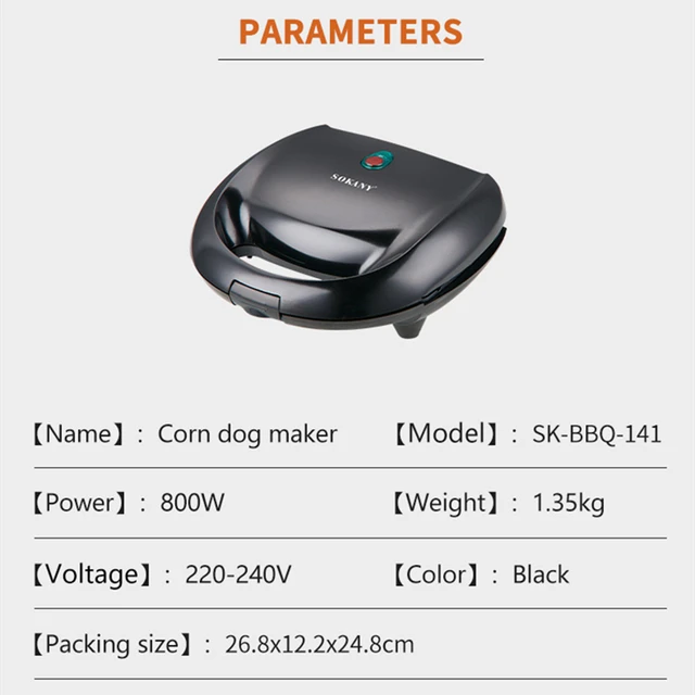 Electric Hot Dog Maker Crispy Corn Hotdog Waffle Maker Sausage Machine Breakfast Pan Baking Grill Kitchen Appliances 800W 5 Electric Hot Dog Maker Crispy Corn Hotdog Waffle Maker Sausage Machine Breakfast Pan Baking Grill Kitchen Appliances 800W 5