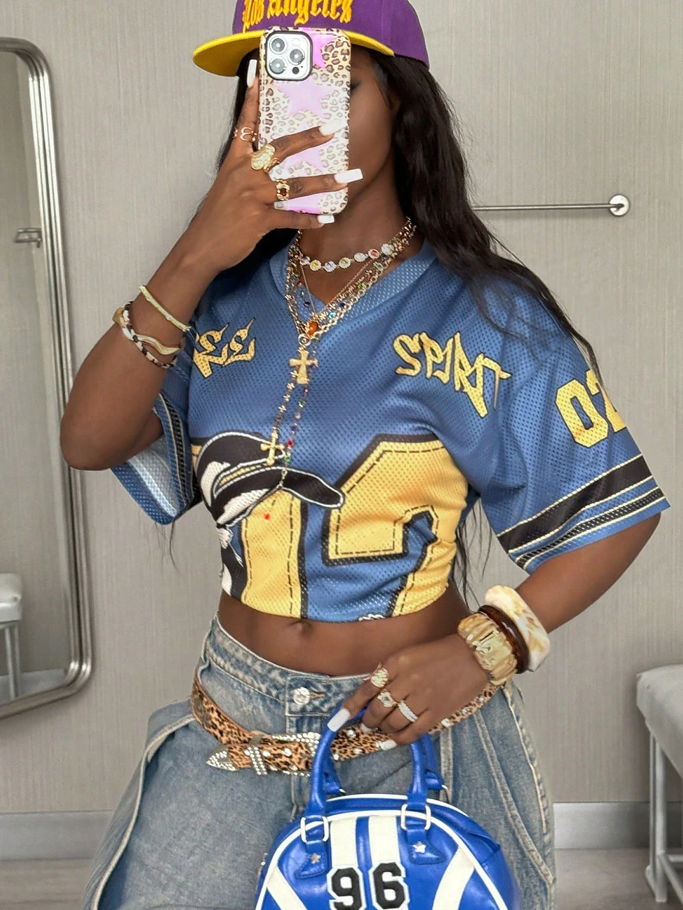 Women's  Summer V Neck Short Sleeve T-shirt Cartoon Rabbit Letter Number Print Oversized Casual StreetwearSporty Fashion Top