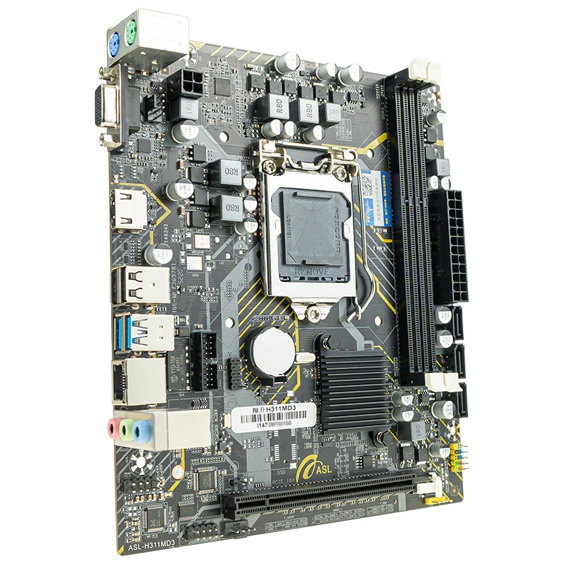 اللوحة الأم ASL H311M Micro-ATX LGA 1151 تدعم معالج Intel Core 6th 7th 8th 9th Gen CPU DDR3 Max 16GB SATA 3.0 Mini SATA