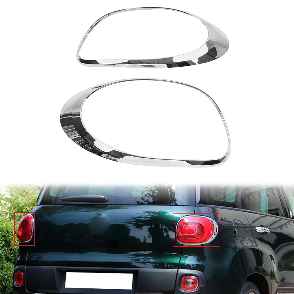 1PC Chrome ABS Car Tail Light Bezel Close Out Ring Trim Decorate For Fiat 500L 2014-2020