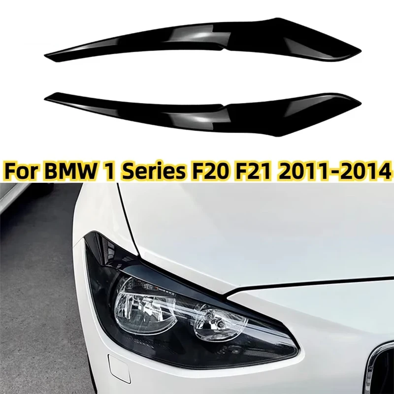 2pcs Evil Eye Headlight Eyelids Head Light Lamp Eyebrow Cover Trim For BMW 1 Series F20 F21 2011-2014 Headlight Eyebrow