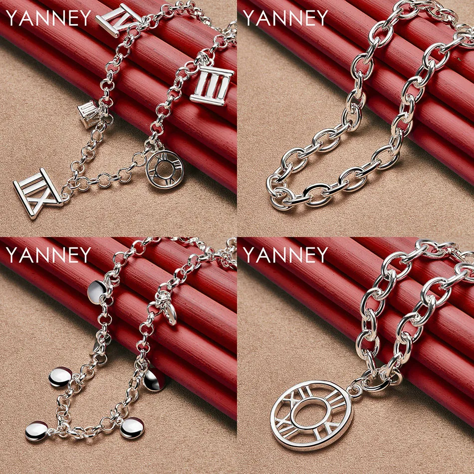 

Fashion 925 sterling silver exquisite Roman geometric necklace women's accessories wedding temperament gift jewelry