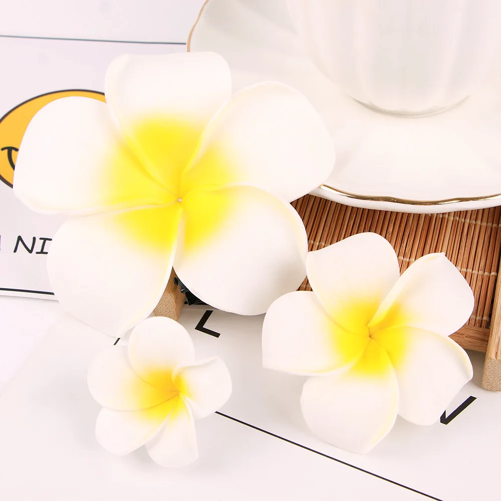 2Pcs 4/6/9cm Yellow White Foam Flower Hair Clips For Women Girls Hairpins Fashion Duckbill Clip Kids Hair Accessories