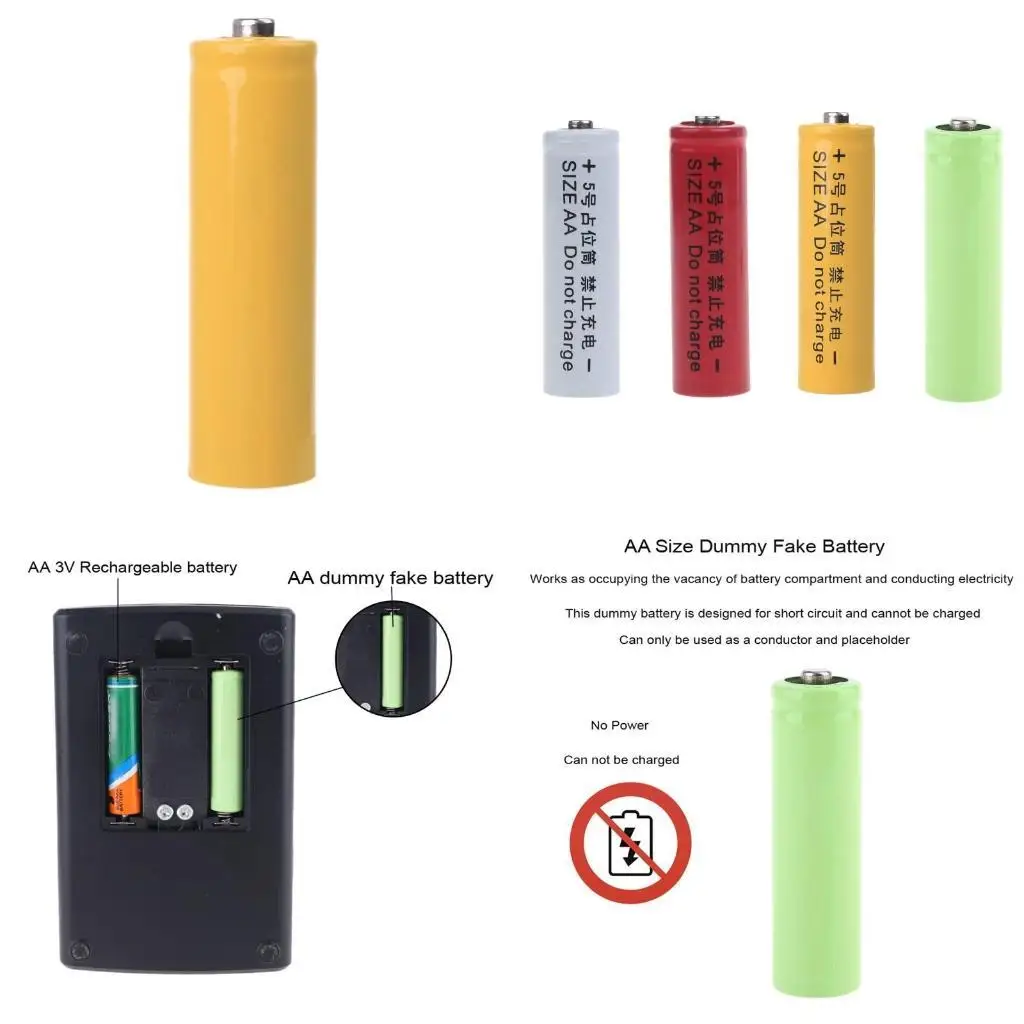 

Y1UB 14500 LR6 AM3 AA Battery Placeholder Cylinder Dummy Fake Battery
