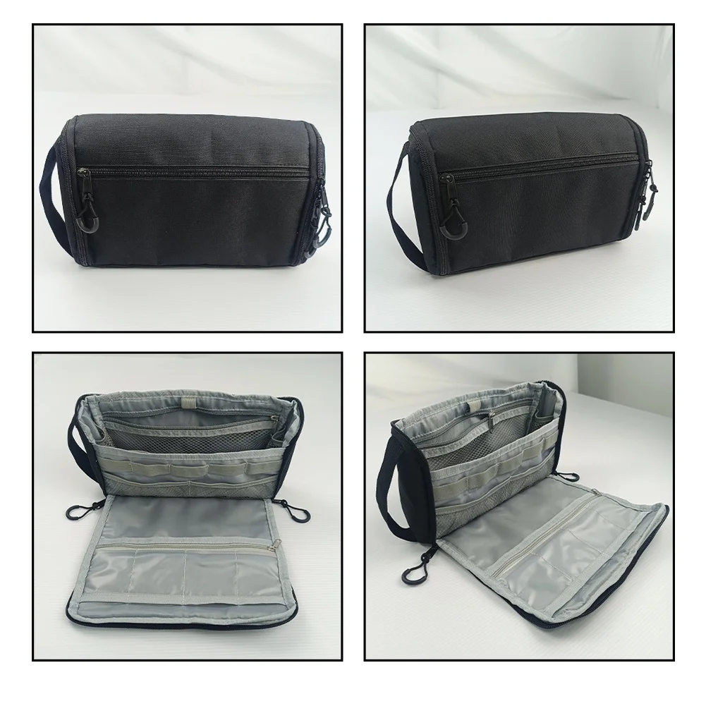Lightweight Cable Storage Bag with Mesh Pockets Elastic Bands Zippered Compartment and Attachment Straps for Bags or Gear