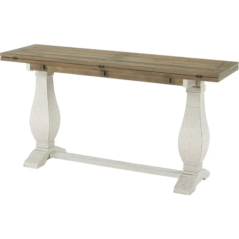 

home.Napa Flip Top Sofa Console Table, Reclaimed Natural and White Stain