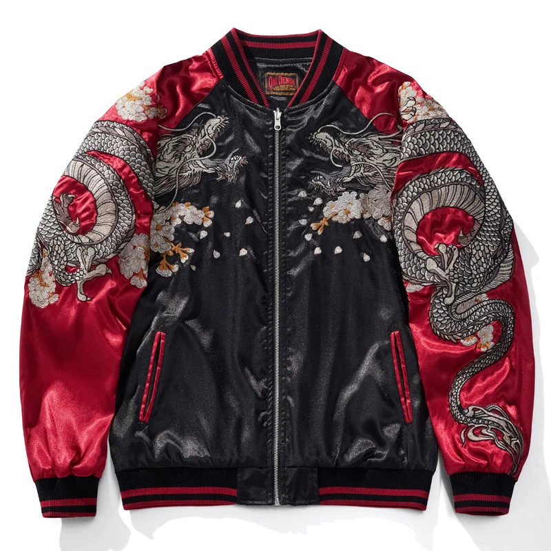 

High Quality Yokosuka Jacket Men's Heavy Industry Embroidery Personality Zodiac Embroidered Chinese Style Baseball Collar Coat