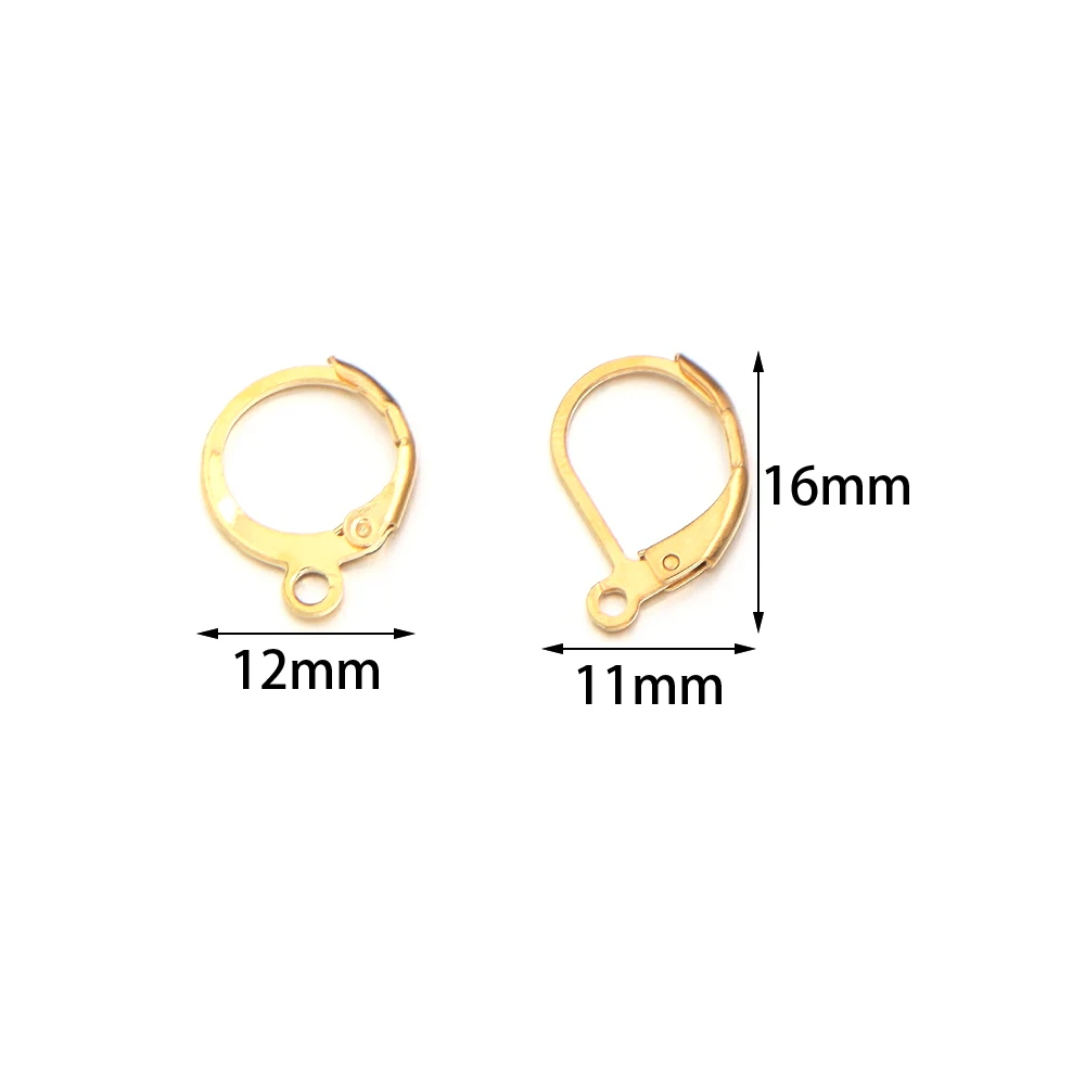 20 Stück/Set Edelstahl-Ohrringhaken, Drahtfassungen, Ohrring-Ringe für Schmuckherstellung, DIY-Ohrring-Zubehör – Detail 1