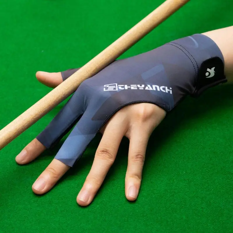 

Open Finger Billiard Pool Gloves Soft Adjustable Sticker Polyester Snooker Billiards Gloves Smooth Portable Training Accessories