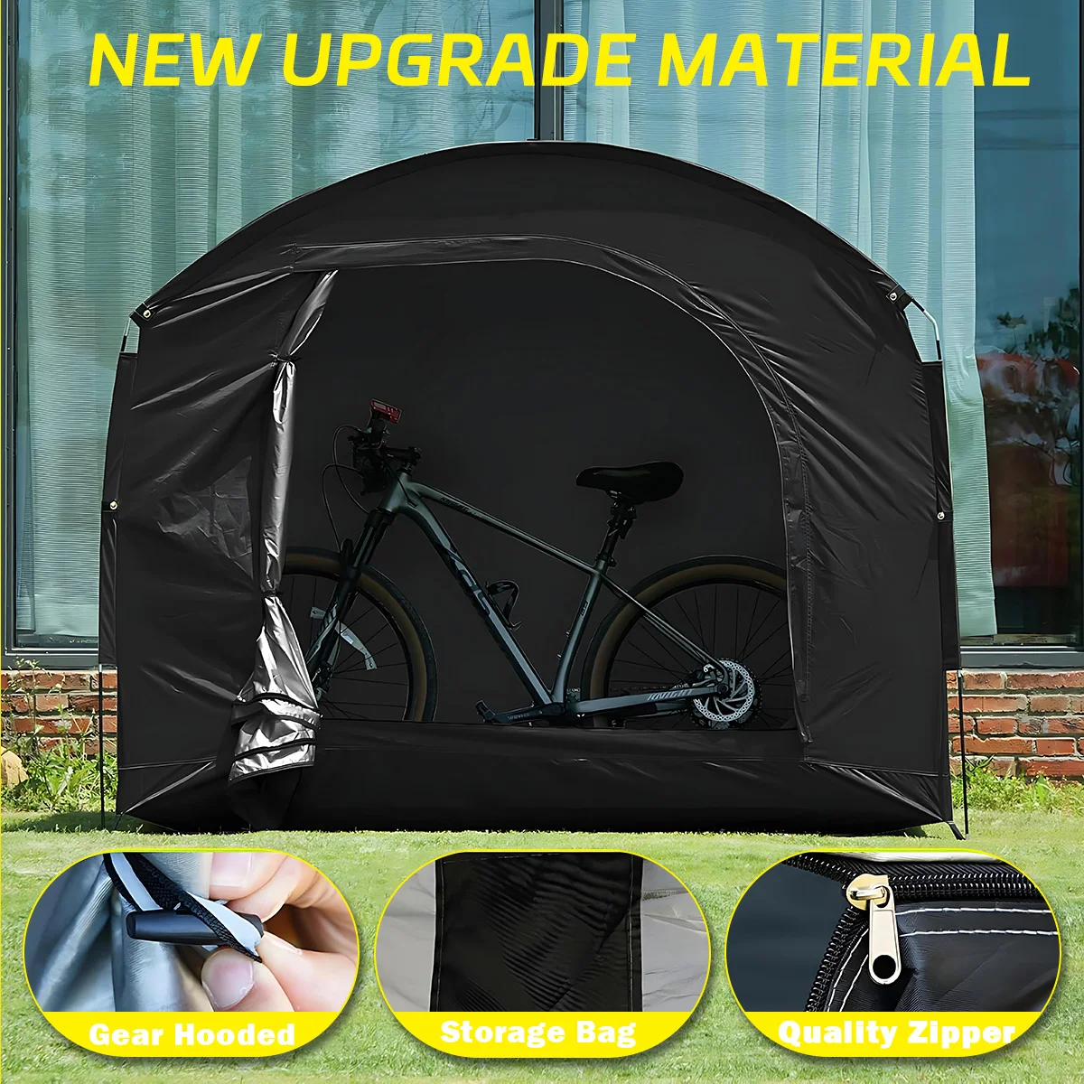 Portable Outdoor Bike Shelter Tent with Thickened Oxford Cloth Personal Protection Canopy for Travel Hiking And Cycling image 3