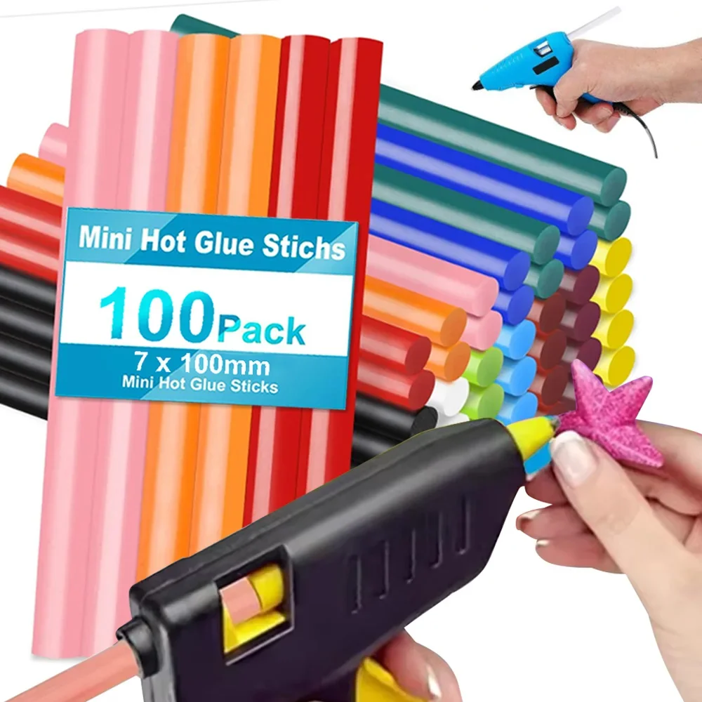 7*100MM Hot Melt Glue Sticks Strong Viscosity Glue Paintless Repair Strip Colorful Hot Melt Glue Gun DIY Craft Daily Repair Tool