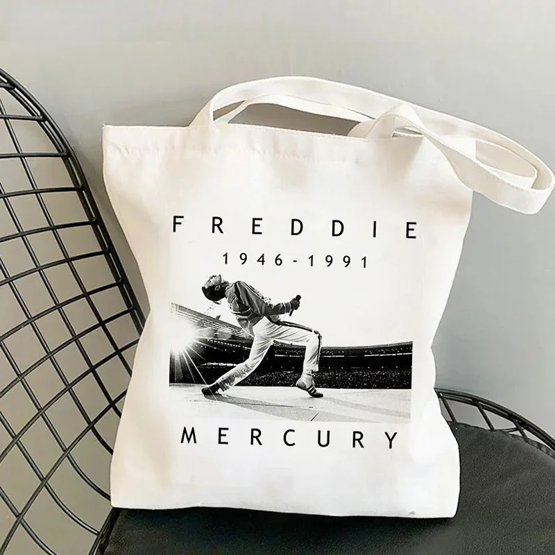 Queen Freddie Mercury Shopping Bags for Women Casual Tote Bag Eco Resuable Large-capacity Handbag  Bolsa Feminina