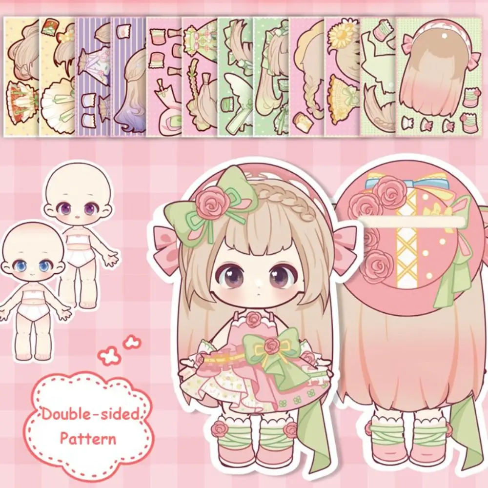 Kawaii أنيمي كتب النشاط لتقوم بها بنفسك دمية ورقية مونتيسوري اليدوية كتاب هادئ اليد دفتر الأستاذ ورقة ثلاثية الأبعاد فستان ورقة الأطفال