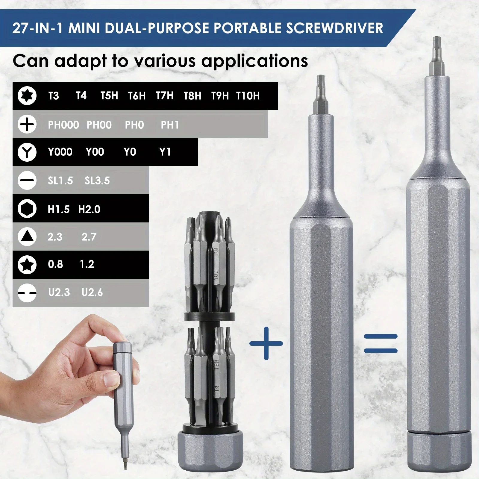 27/39 in 1 Precision Screwdriver Set Manual Pen Small Screwdriver with 38 Magnetic Torx Phillips Drill Bits Mini Repair Tool