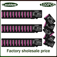 Ceamere 100PCS TF Card Class10 128G256GB cartao de 32GB 64GB 16G SD Card 8G 4GB 2GB Flash Memory Card for Digital Devices