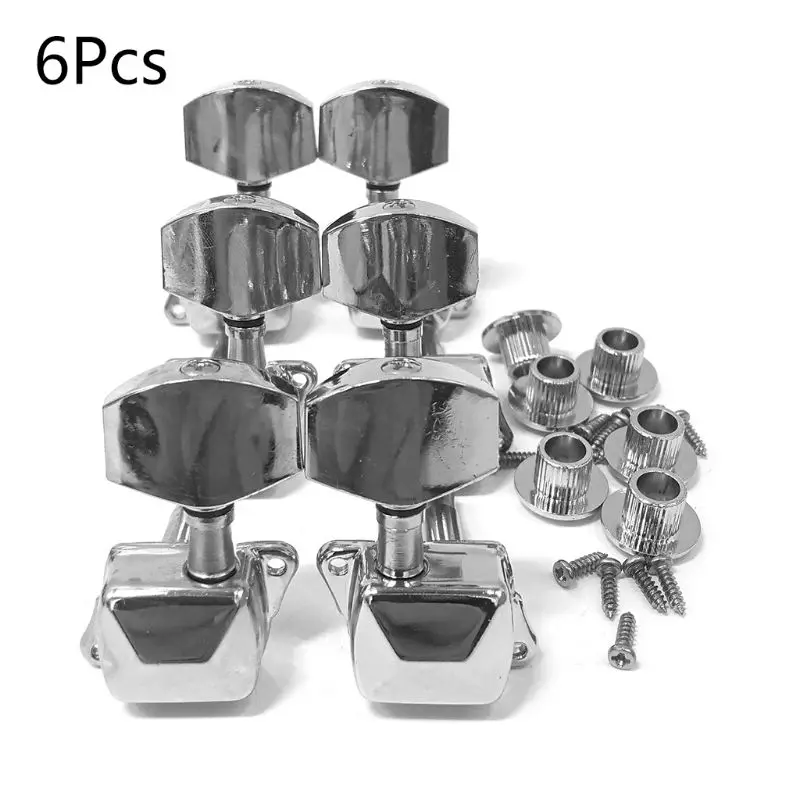 

6PCS Guitar String Tuning Pegs Metal Semi-Closed Guitar String Button Tuner Machine Heads for Acoustic Electric Guitars