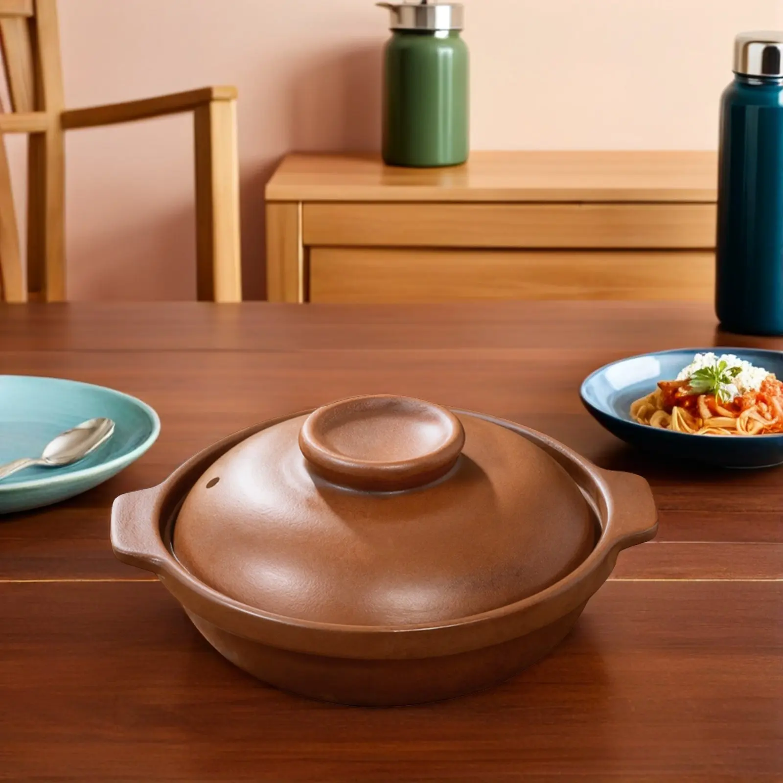 

Керамическая кастрюля без глазури 1 л – Традиционная глиняная жаровня ручной работы для ароматных рисовых супов – Азиатская кухонная утварь Донабэ (горячая новинка)