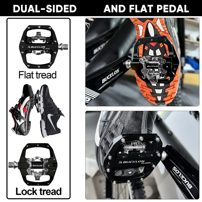 BUCKLOS Mtb Pedals for Bicycle - Pedal Platform Flat recension och pris