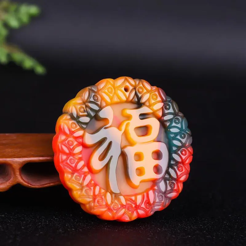 

Натуральный нефритовый кулон из Хэтиан с узором в виде облаков и иероглифа «Фу» для мужчин и женщин, изысканный, из Синьцзяна.