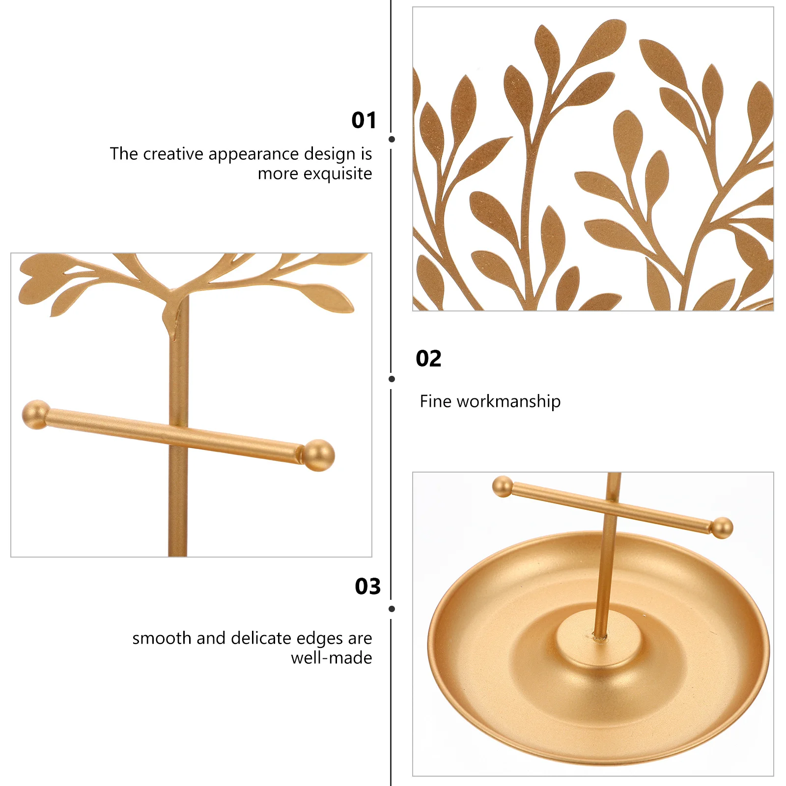 

Металлическая подставка для ювелирных изделий, креативный органайзер в форме листа, серьги, ожерелье, держатель для домашнего декора, стеллаж для хранения ювелирных изделий