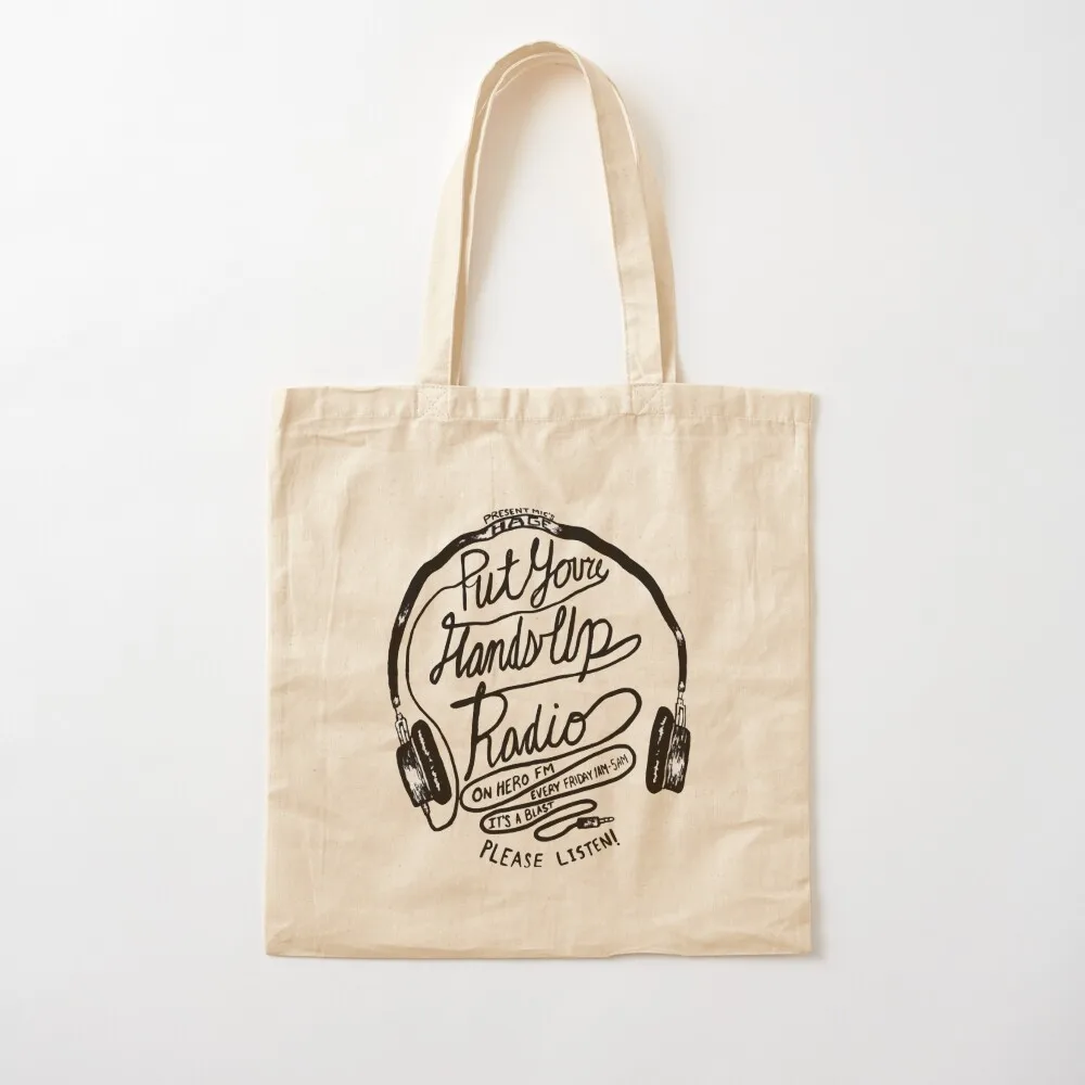 Men Women Put Your Hands Up Radio Present Mic Cute Graphic Gift Tote Bag Eco bag reusable shopping bags