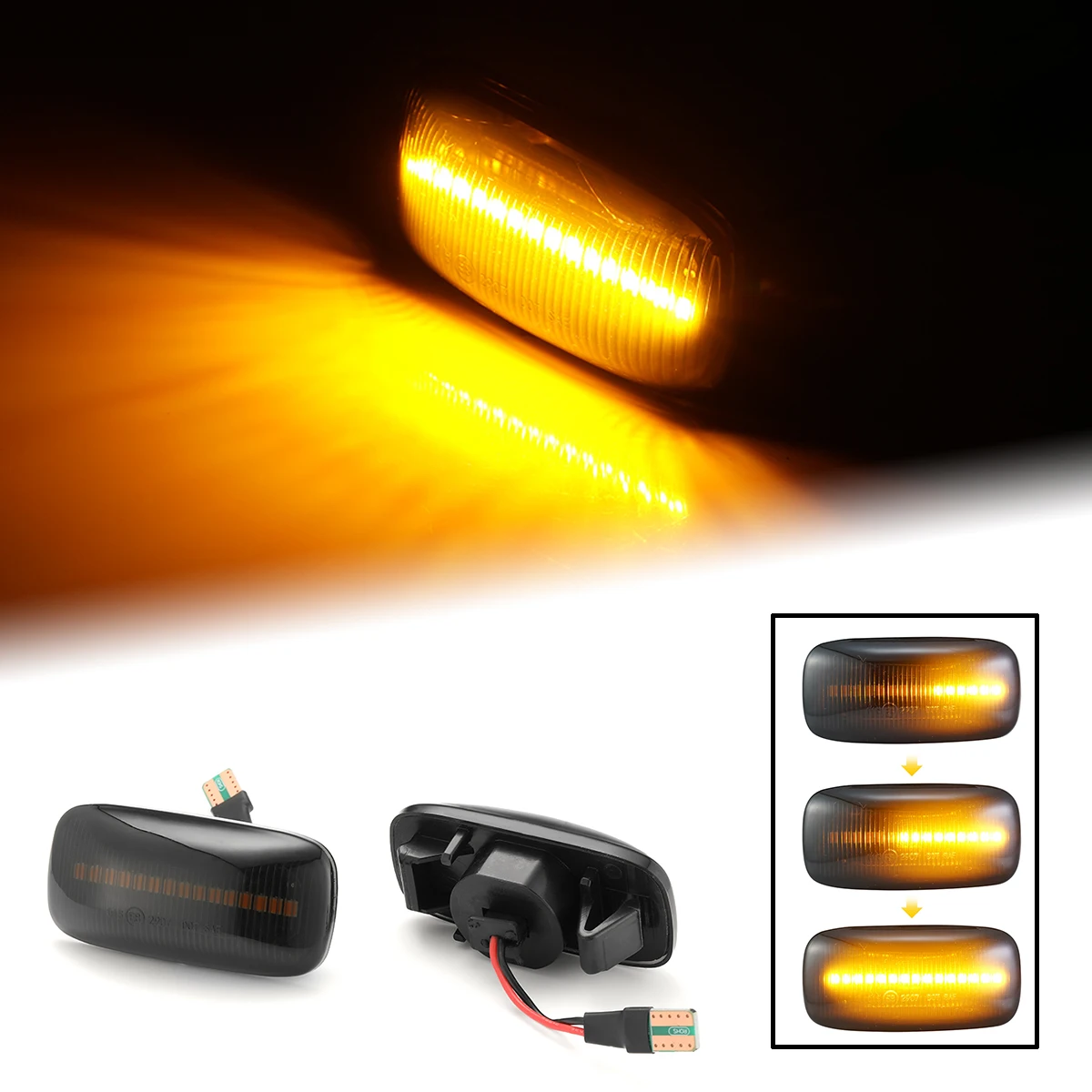 2pcs Dynamic LED Turn Signal Side Marker Light Blinker Lamp For Nissan Almera N15 1995-2000 Maxima 1995-2000 Car Styling